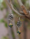 Metal Flower with Blue Pottery Bead (Floral)